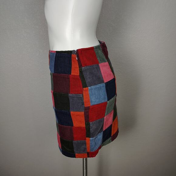 Ralph Lauren Patchwork Corduroy Mini Skirt Cottagecore Preppy Size 6 - Picture 4 of 16